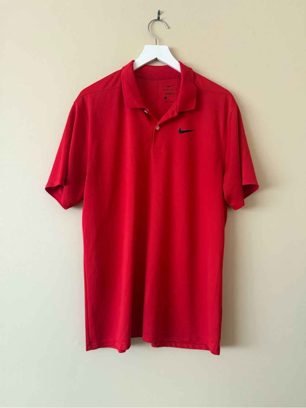 Nike Dri-fit Red Polo Shirt Golf Lightweight Large